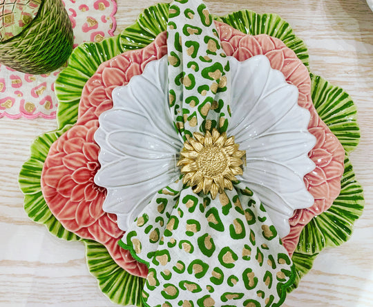 Cheetah Dinner Napkins - Green