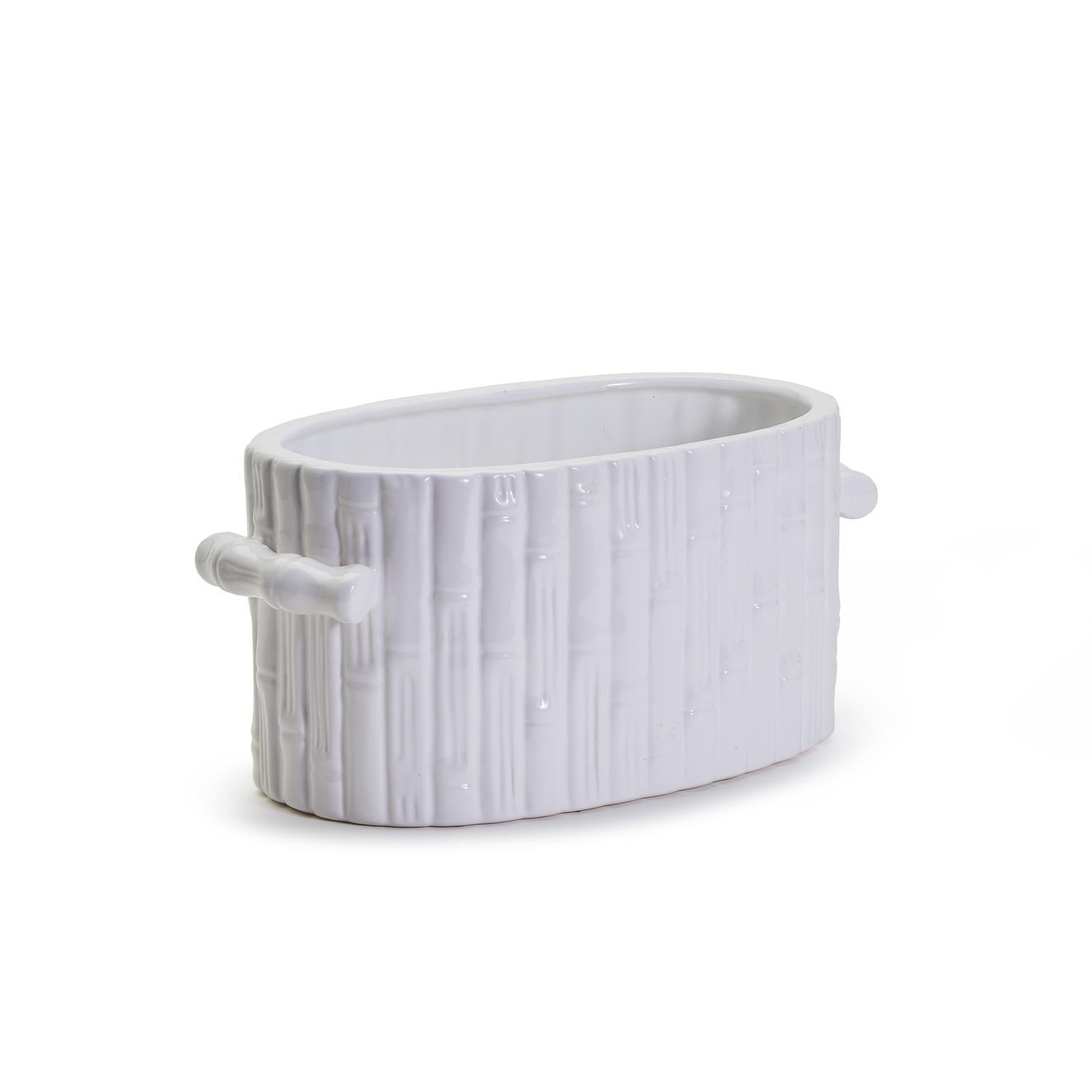 Faux Bamboo Oval Centerpiece /Cachepot