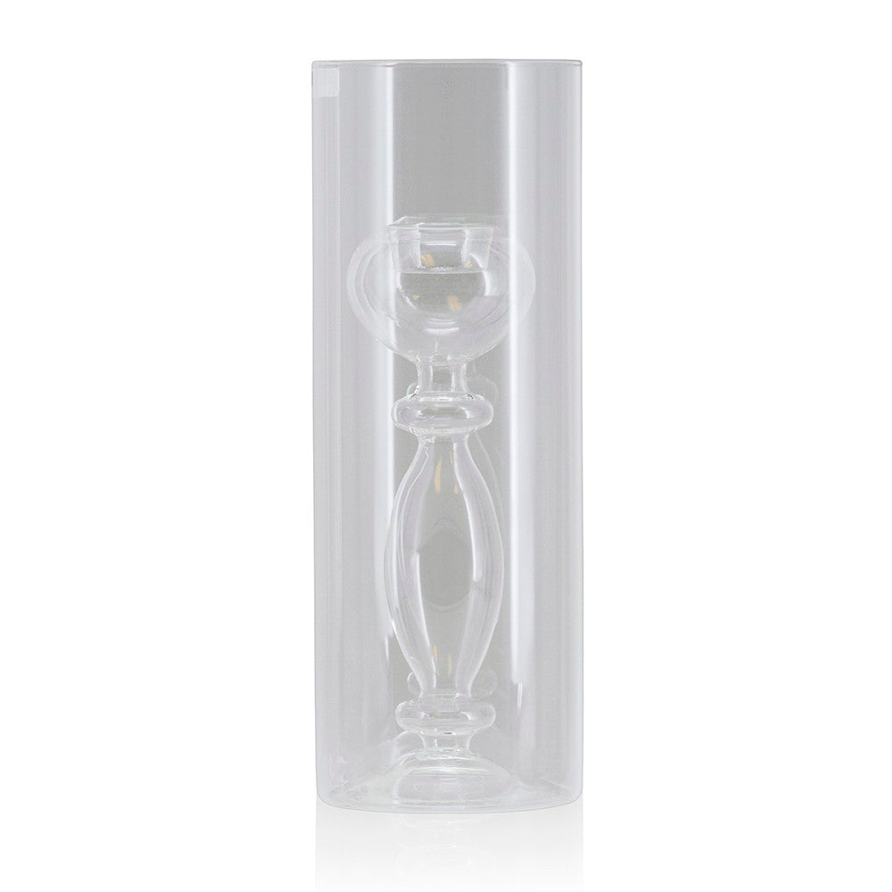 Tall Layered Glass Tealight Holder