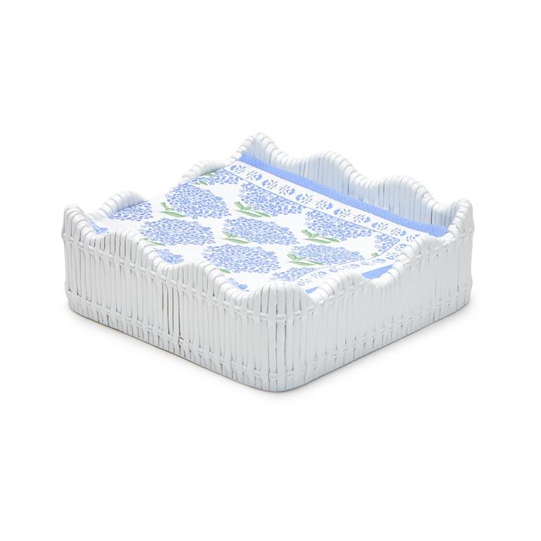 Scalloped Edge Cocktail Napkin Holder - White