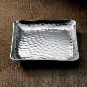 Silver Hammered Square Plate, Small