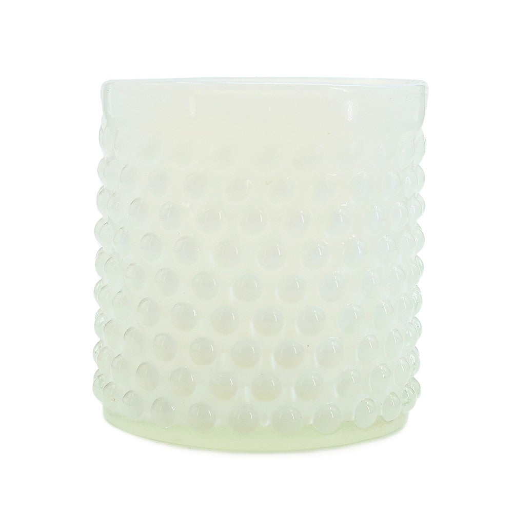 White Hobnob Glass Vase