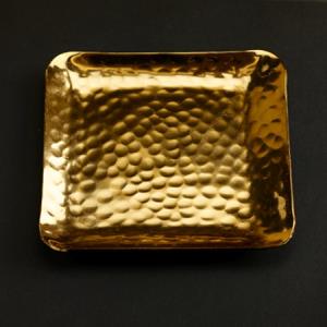 Gilded Square Hammered Plate