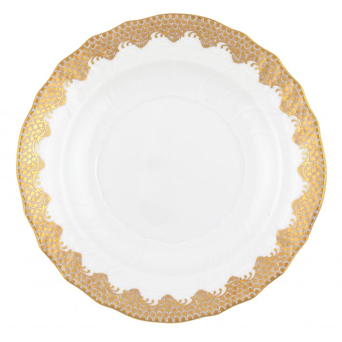 SALAD PLATE - GOLD FISH SCALE
