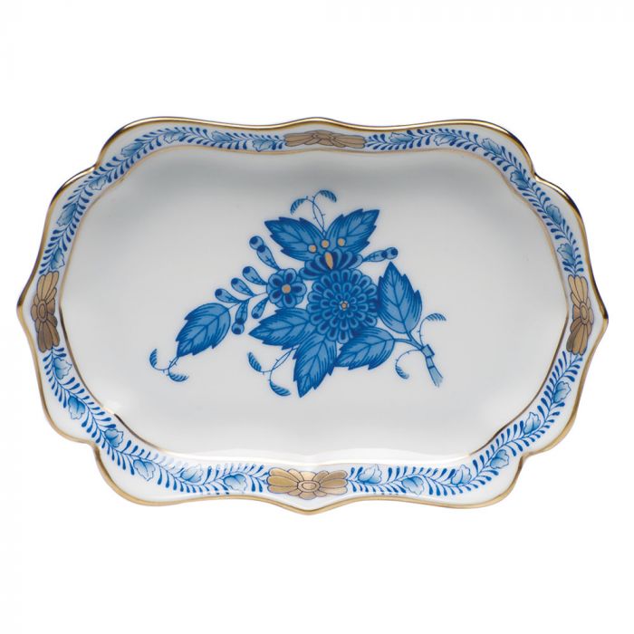 MINI SCALLOPED TRAY - BLUE CHINESE BOUQUET