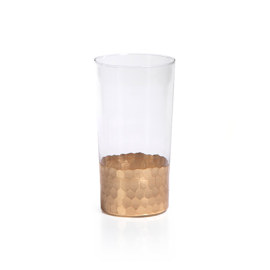Fez Cut Glass Highball with Gold Leaf
