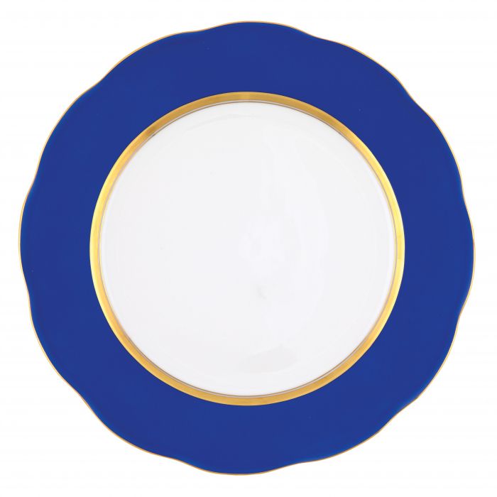 Service Plate - Cobalt Blue Silk Ribbon
