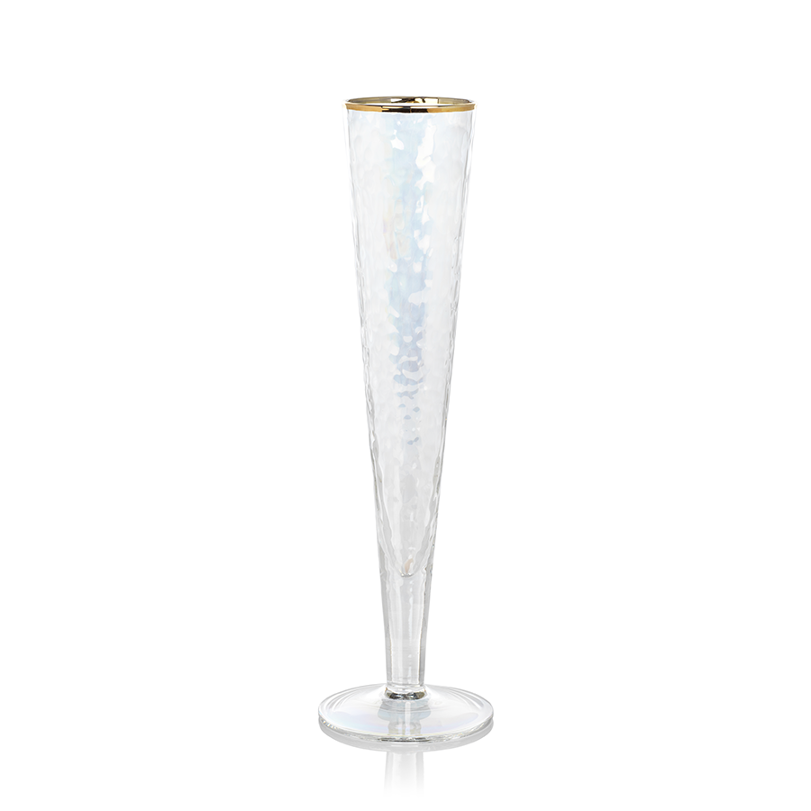 Aperitivo Slim Champagne Flute - Luster with Gold Rim”