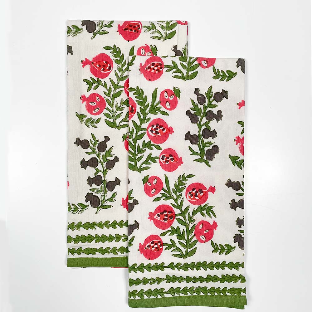 Pom Bells Fern & Poppy Tea Towel