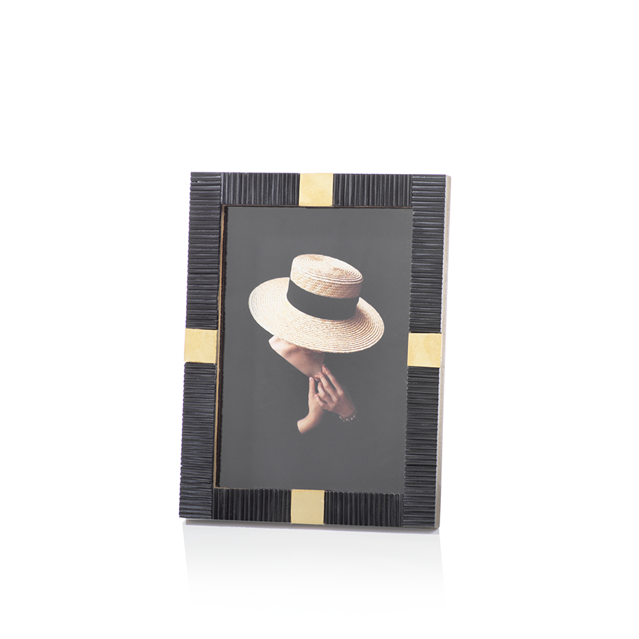 Maha Black Bone with Brass Trim Photo Frame - 5x7