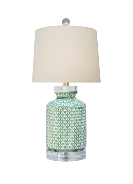 Porcelain Green Fish Scale Table Lamp