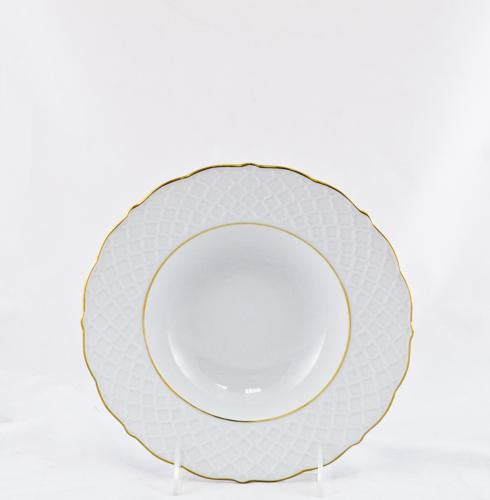 Empire White and Gold Rim Soup Plate