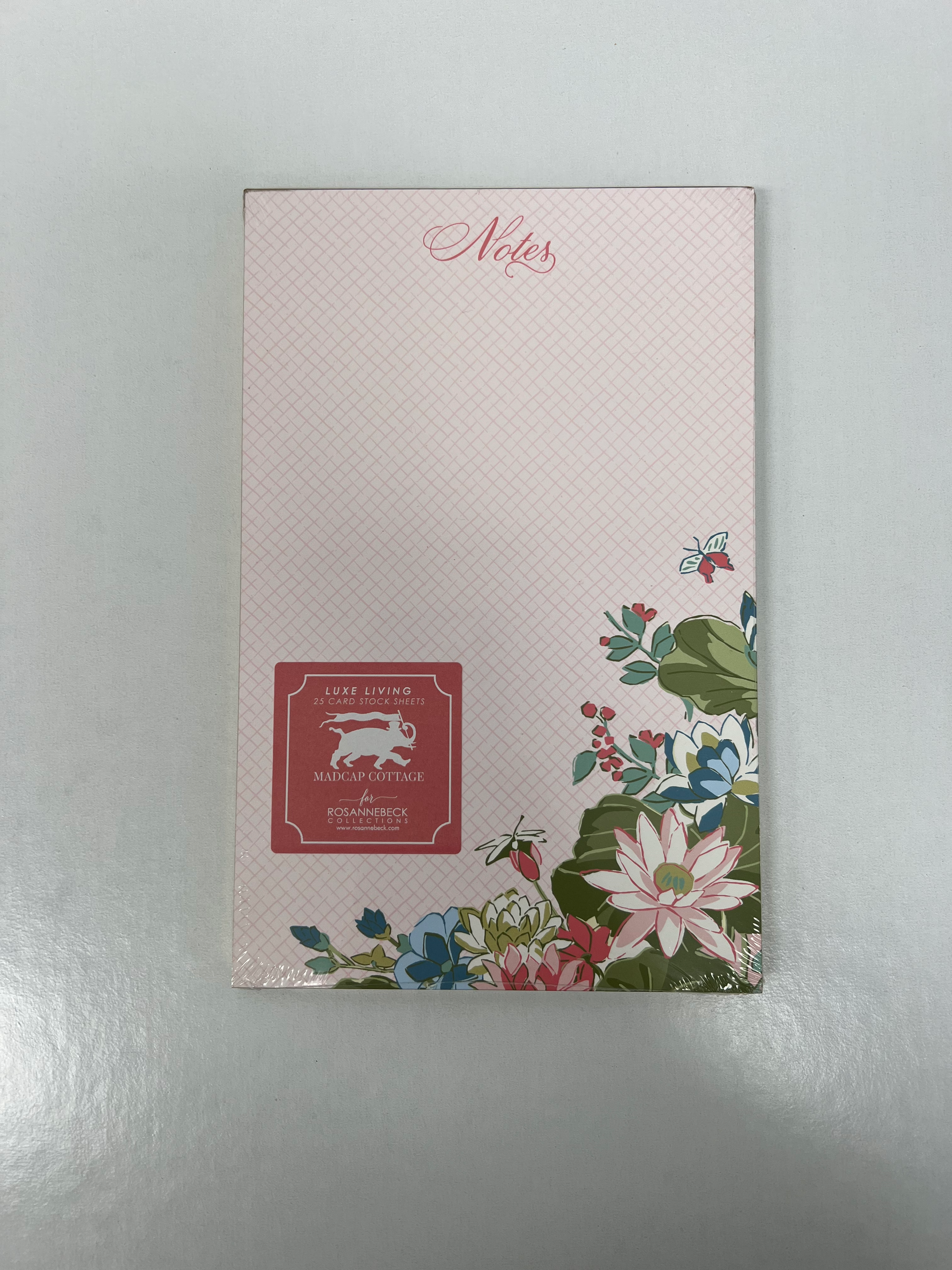 Luxe Large Notepad- Pink Lake Lillies Notes