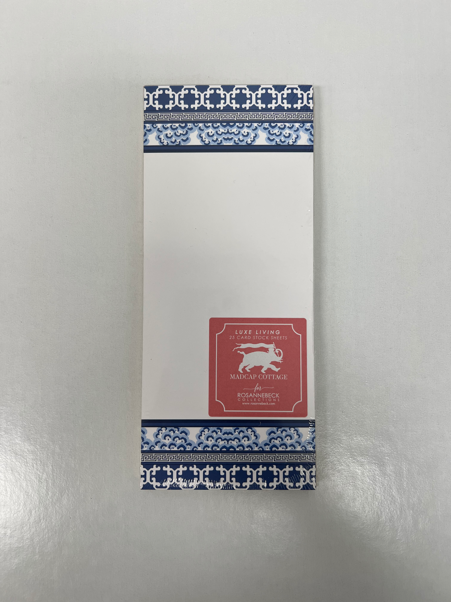 Luxe Skinny Pad- Blue Monserrat Lattice Border