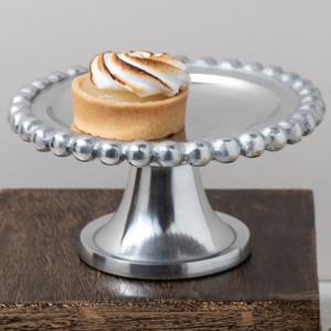 Silver Beaded Candle/Mini Cake Stand