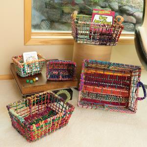 Large Colored Jute Basket