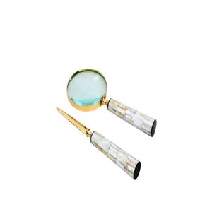 Pearl Letter Opener and Magnifying Glass