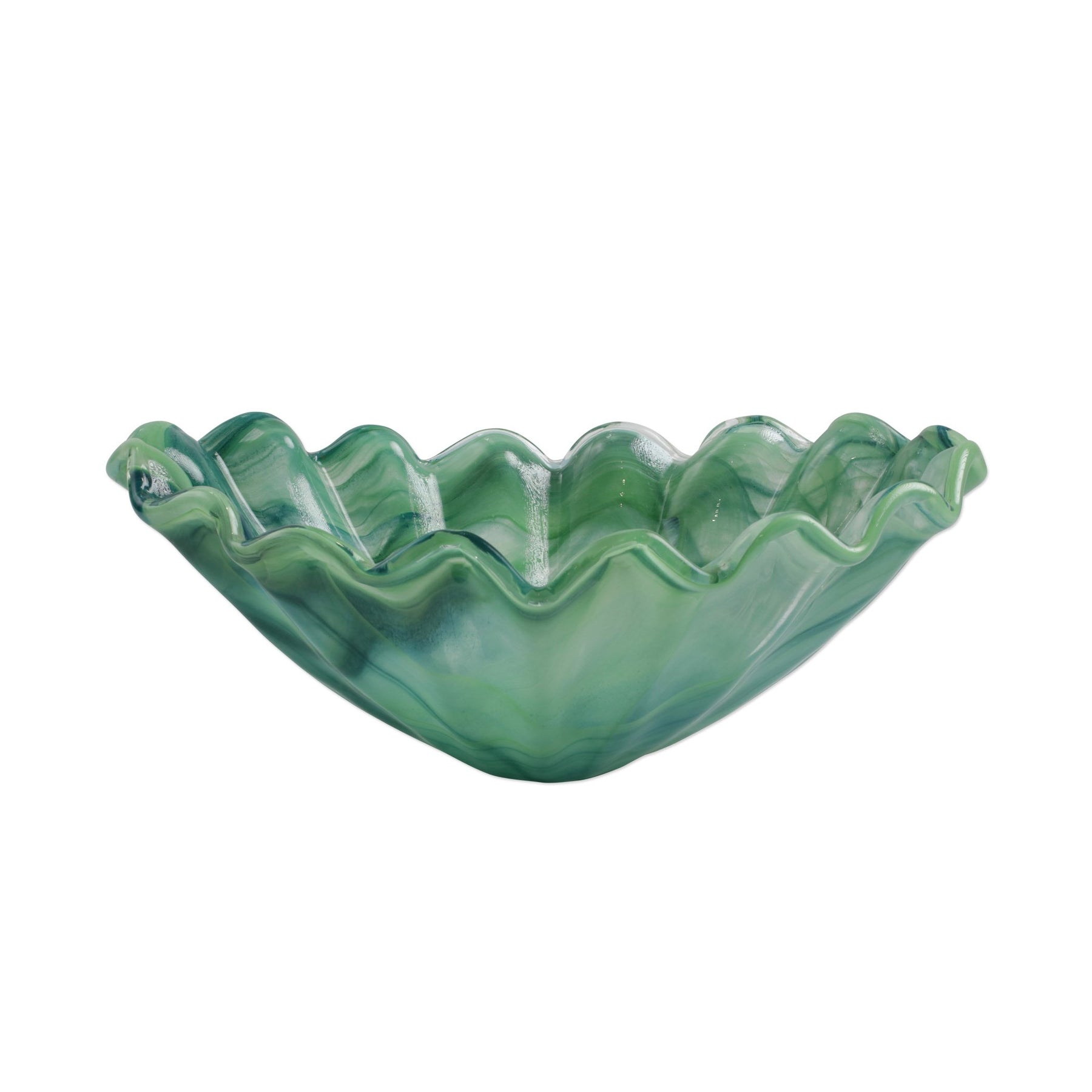 Onda Glass Green Medium Centerpiece