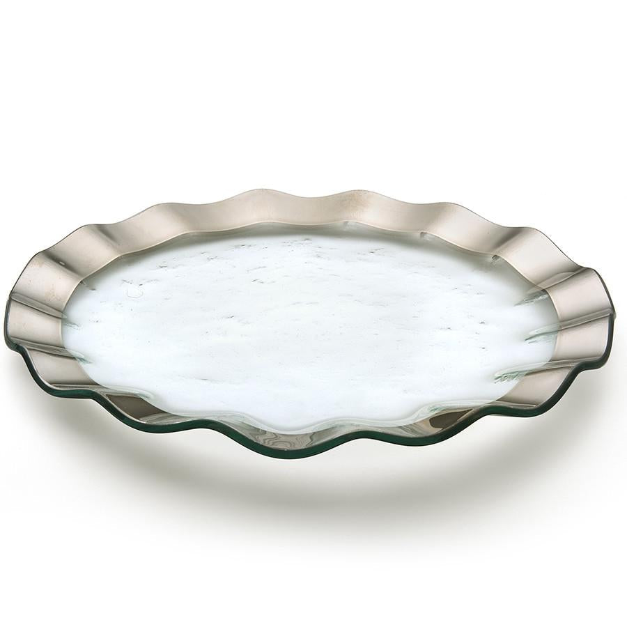 RUFFLE BUFFET PLATE - PLATINUM
