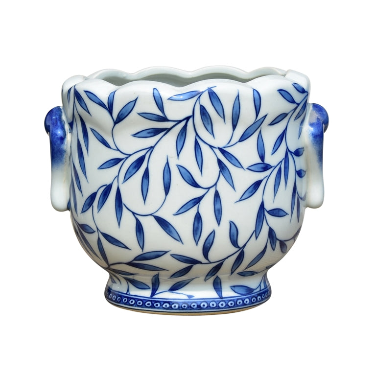 Blue and White Bamboo Cachepot