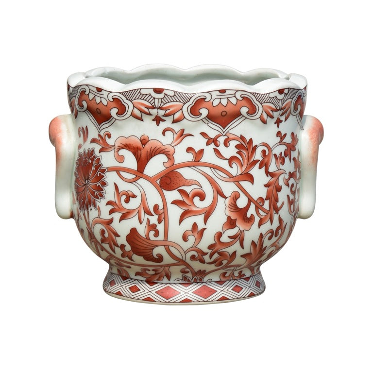 Porcelain Coral Florentine Cachepot