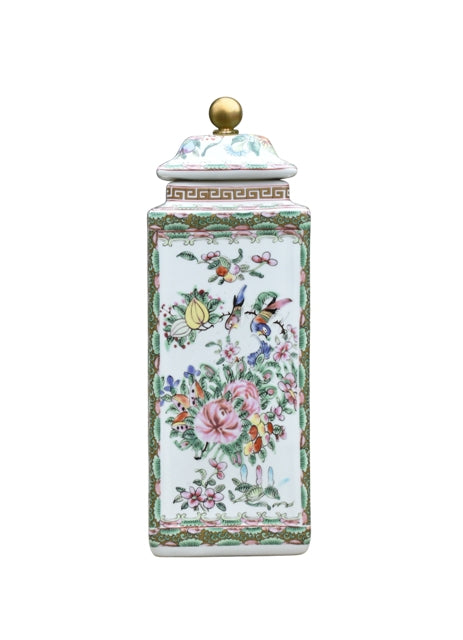 Rose Medallion Square Jar