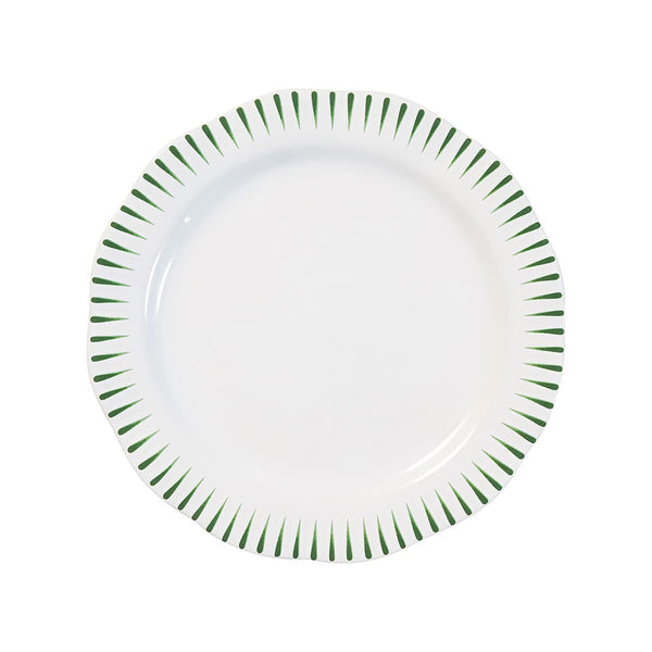 Sitio Stripe Dinner Plate - Basil