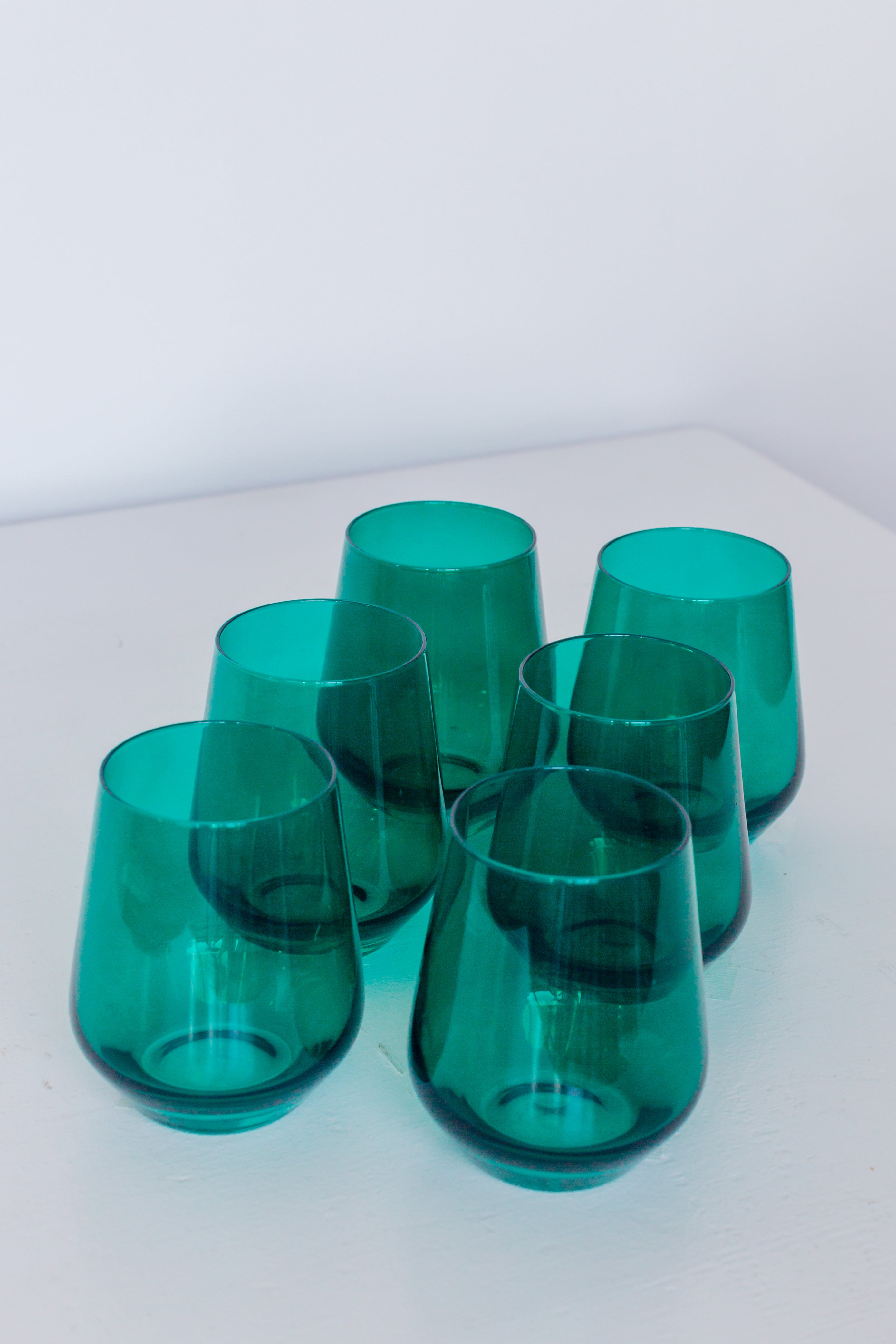 Estelle Colored Wine Stemless {Emerald Green}_Single