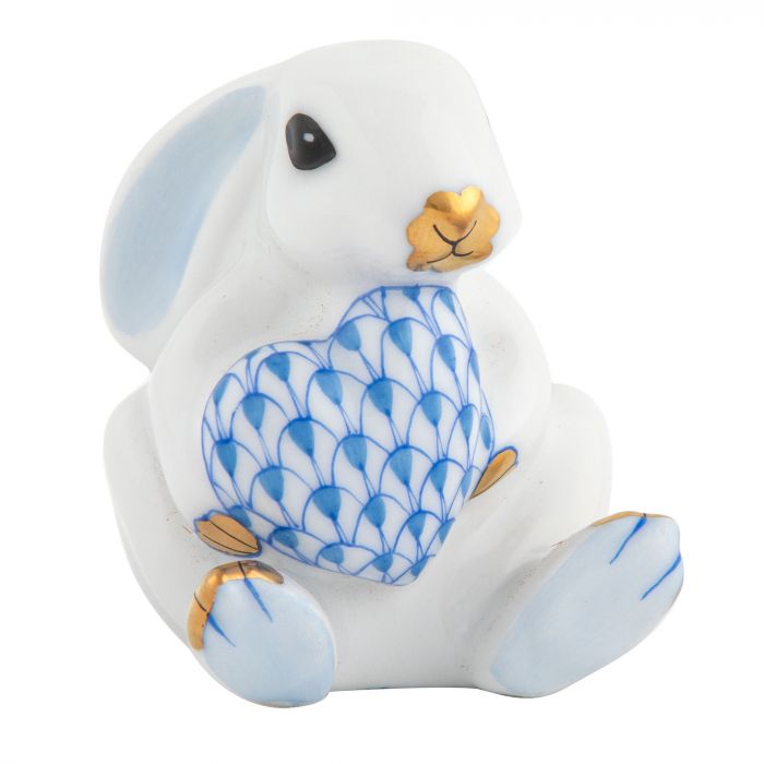 BUNNY WITH HEART - WHITE BLUE