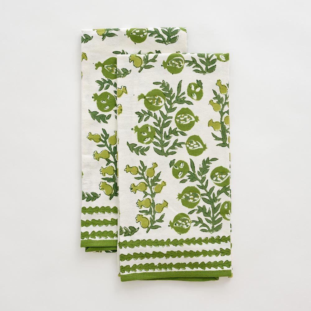 Pom Bells Green Tea Towel