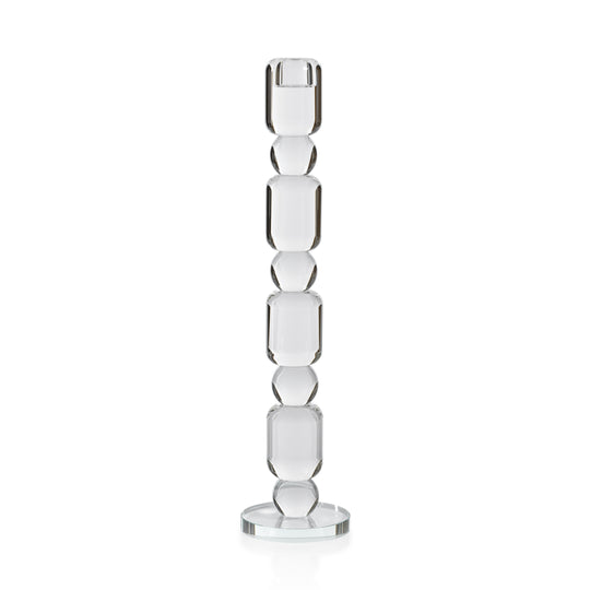Louisa Crystal Glass Taper Holder - Tall