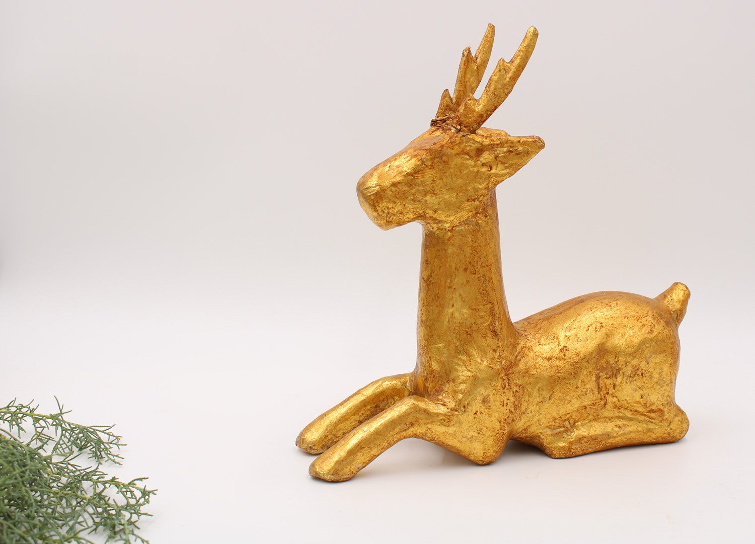 12"x13" Antique Gold Paper Pulp Deer