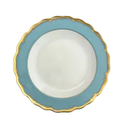 Chelsea Feather Turquoise Dessert Plate