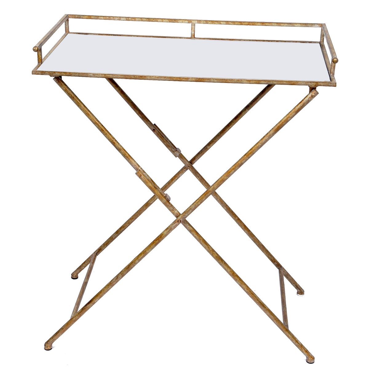 Champagne Mirrored Rectangular Tray Table