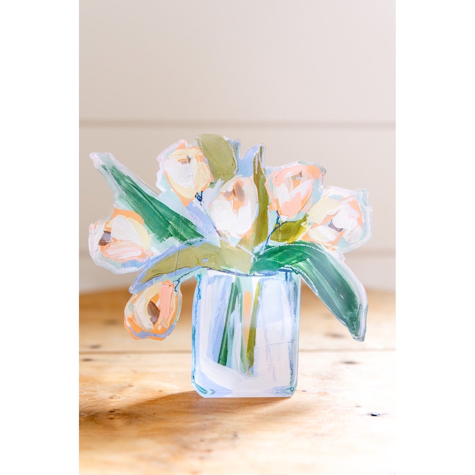 White Tulips Acrylic Bloom Block