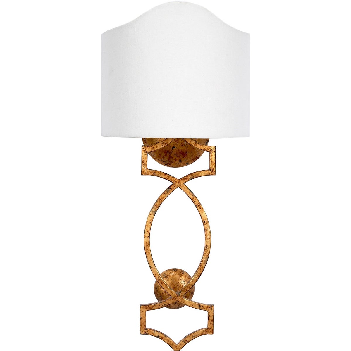 Clark Gold Wall Sconce W/ Light Linen Shade