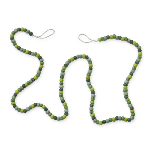 Heirloom wool ball garland - blue