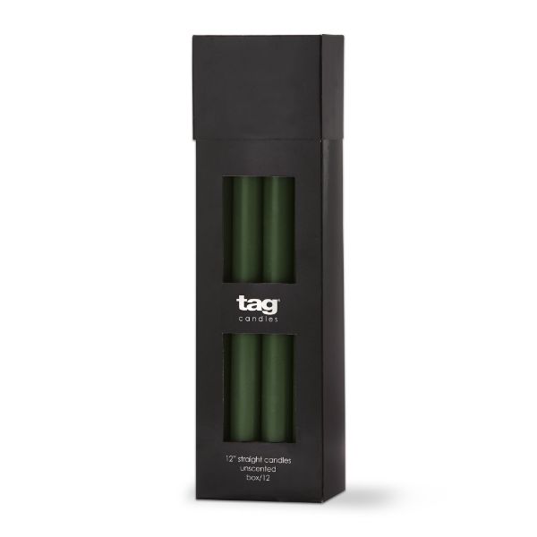 Color Studio 12" Straight Candle - Hunter Green