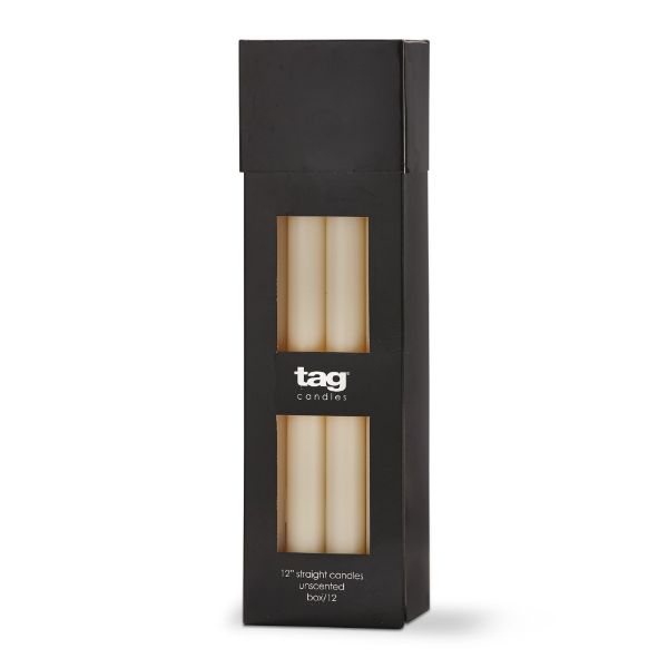 Color Studio 12" Straight Single Candle - Ivory