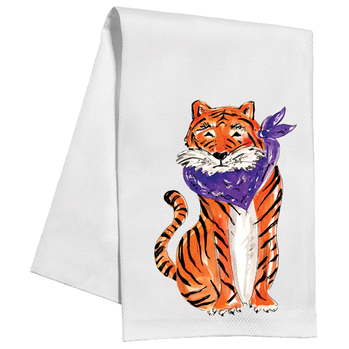 Handpainted Clemson Tiger Tea Towel