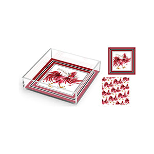 Gamecock Maroon & Black Handpainted Acrylic Tray Small