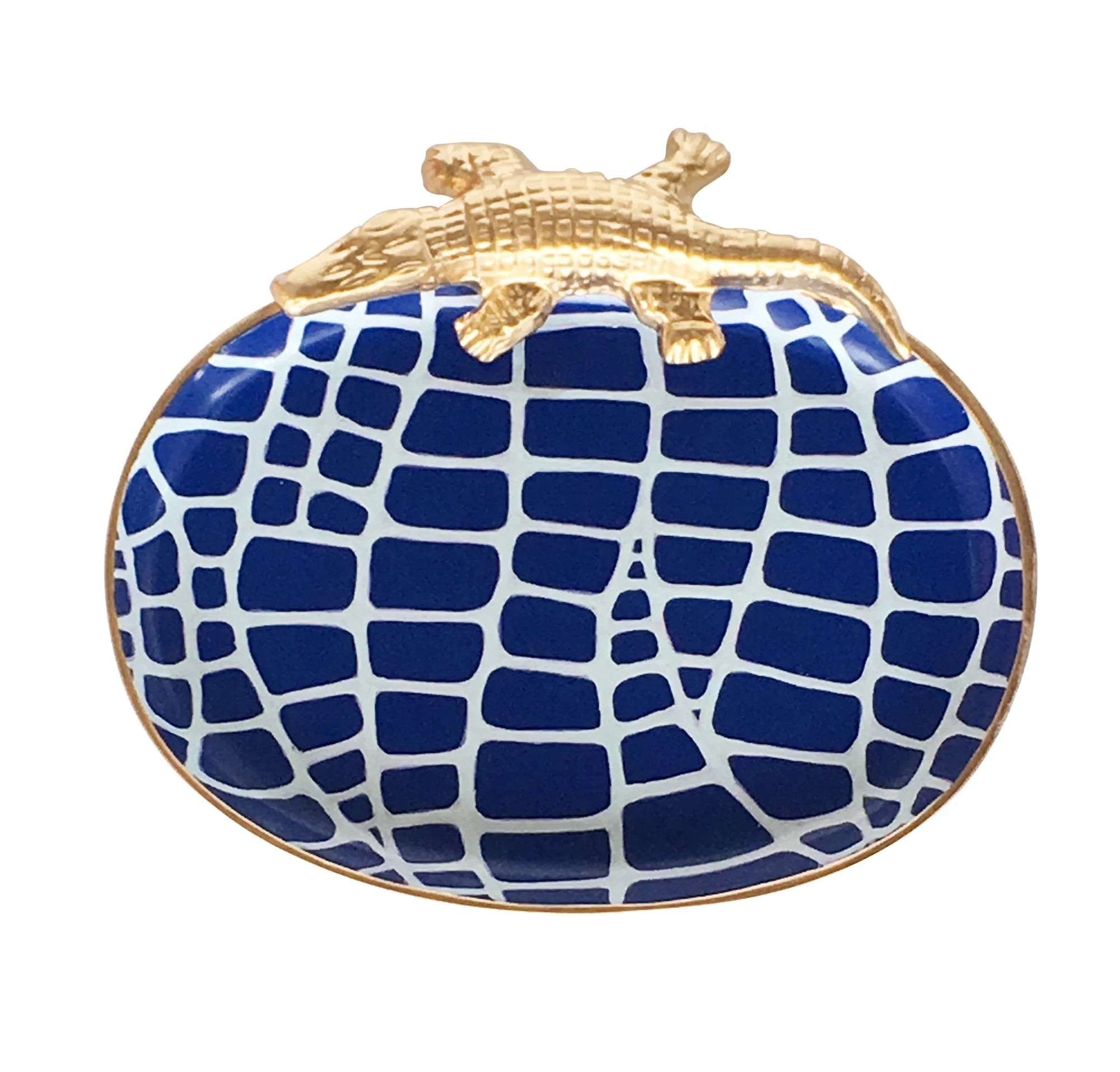 Small Croc Tray in Navy