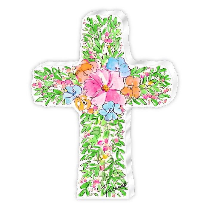 Handpainted Large Cross Acrylic Art