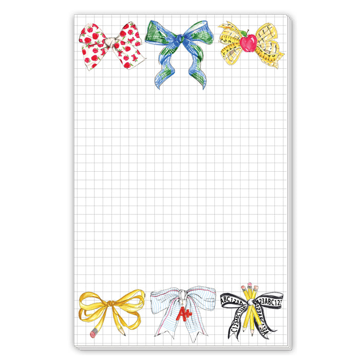 Handpainted School Bows Large Notepad