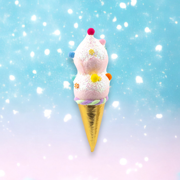 Small Pink Double Ice Cream Ornament - 9 In