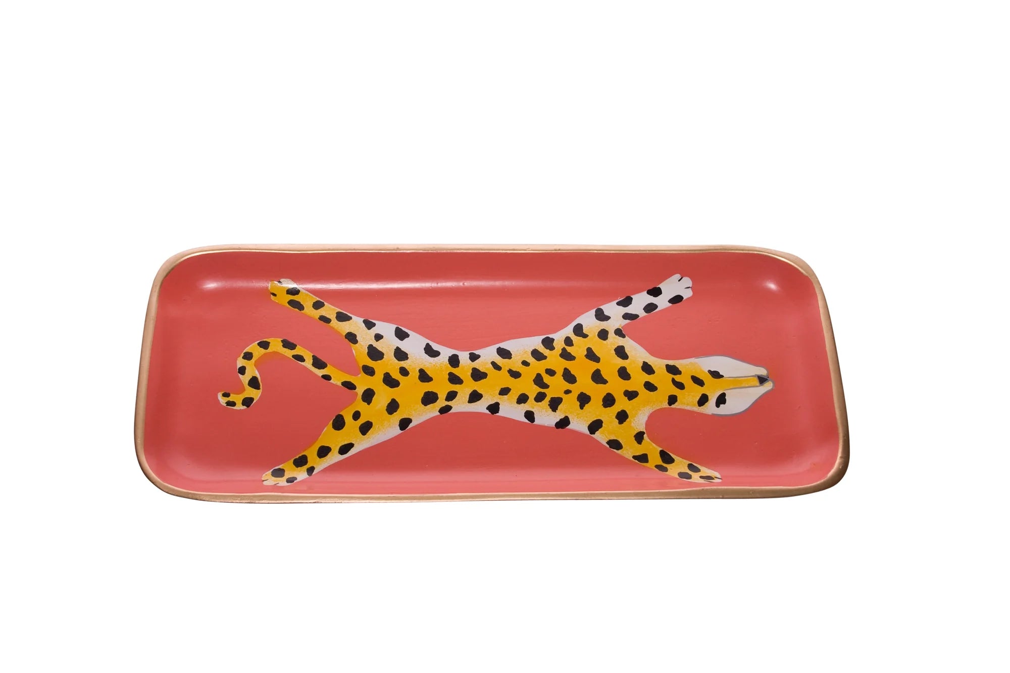 Small Tray in Orange Leopard