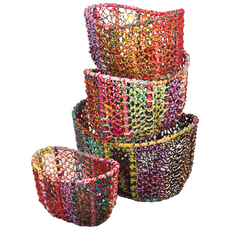 Colored Deep Jute Basket - Small