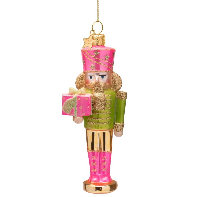 Pink/Green Nutcracker Ornament