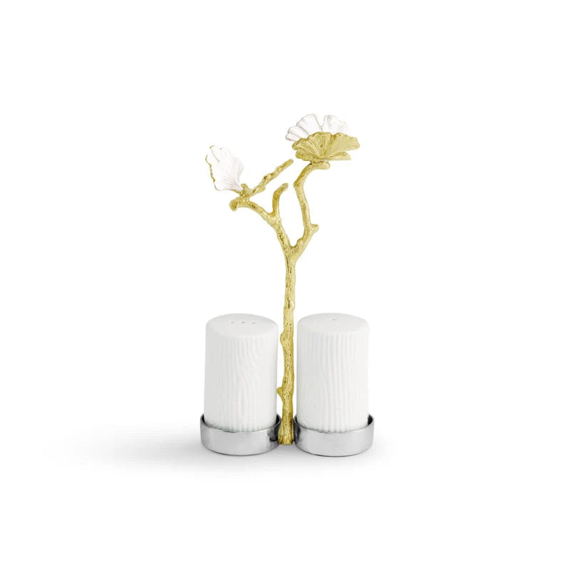 Butterfly Gingko Gold Salt & Pepper Shaker Set