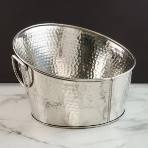 Stainless Steel Hammered Beverage Tub w/ Handles